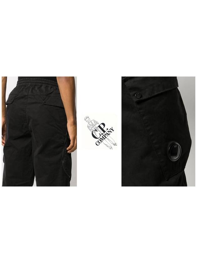 Men's Circle Logo Cargo Straight Pants Black - CP COMPANY - BALAAN 5