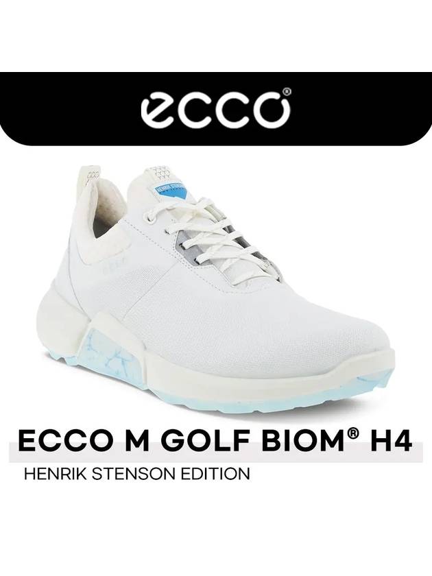 Men's Golf Biome H4 Spikeless White Blue - ECCO - BALAAN 2