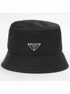 Re-Nylon Triangle Logo Bucket Hat Black - PRADA - BALAAN 5