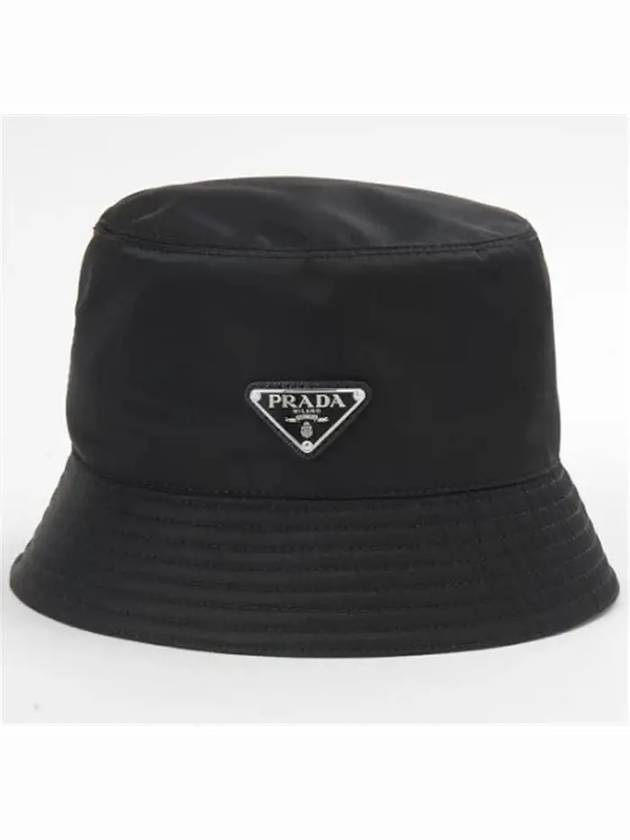 Re-Nylon Triangle Logo Bucket Hat Black - PRADA - BALAAN 5