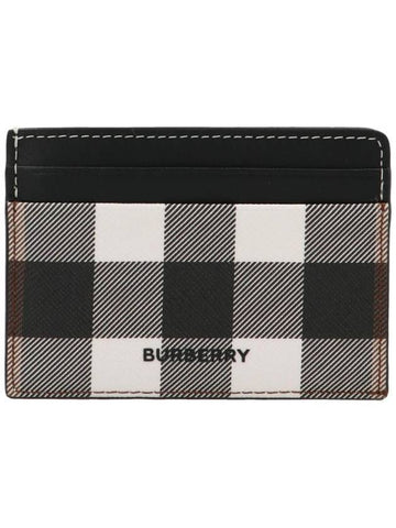 Check Print 2-tier Card Wallet Dark Burch Brown - BURBERRY - BALAAN.