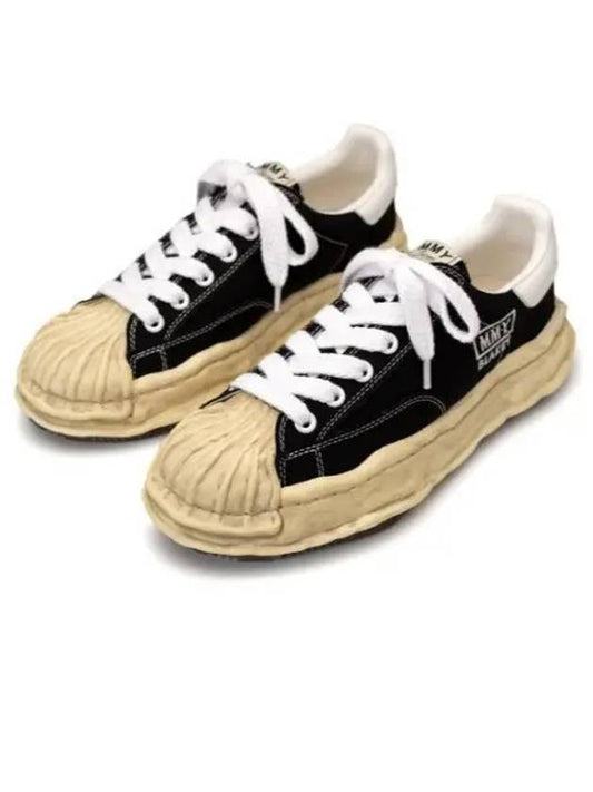 24 A13FW728 BLK Blakey OG Dyed Sole Canvas Low Top Sneakers - MIHARA YASUHIRO - BALAAN 1