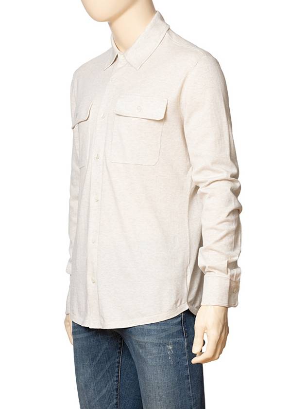 Men s Cotton Oatmeal Color Long Sleeve Shirt M29804405 C2430 - BRUNELLO CUCINELLI - BALAAN 2