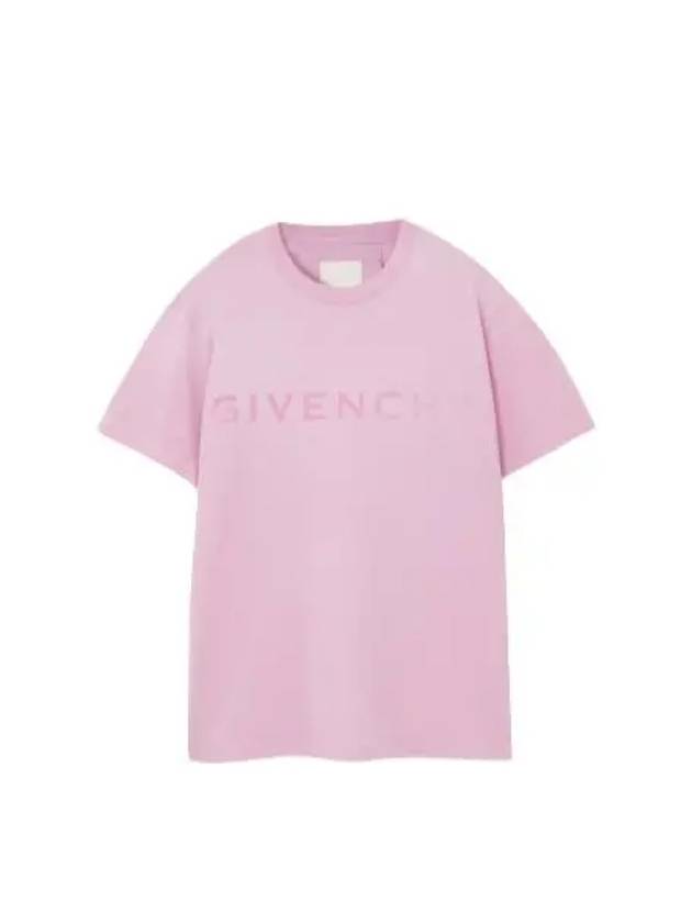 Logo Cotton Short Sleeve T-shirt Pink - GIVENCHY - BALAAN 2