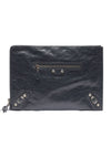 Classic Leather Clutch Bag Dark Grey - BALENCIAGA - BALAAN 1