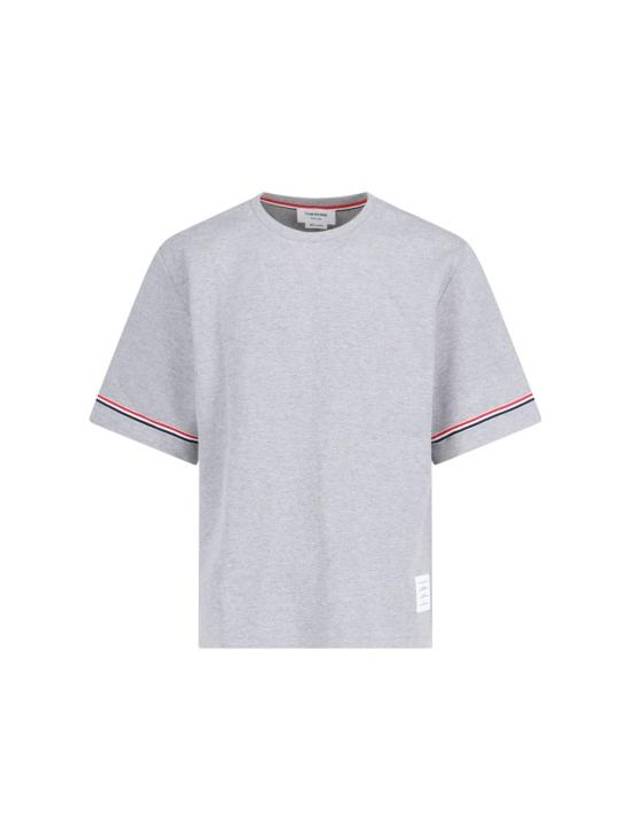 Cotton Rugby Short Sleeve T-Shirt Grey - THOM BROWNE - BALAAN 2