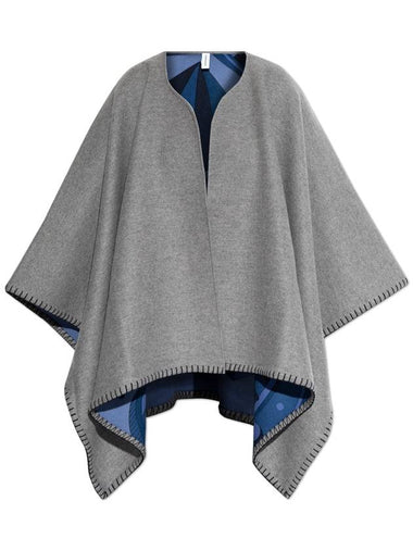 FERRAGAMO Reversible Poncho, Women's, Grey - SALVATORE FERRAGAMO - BALAAN 1