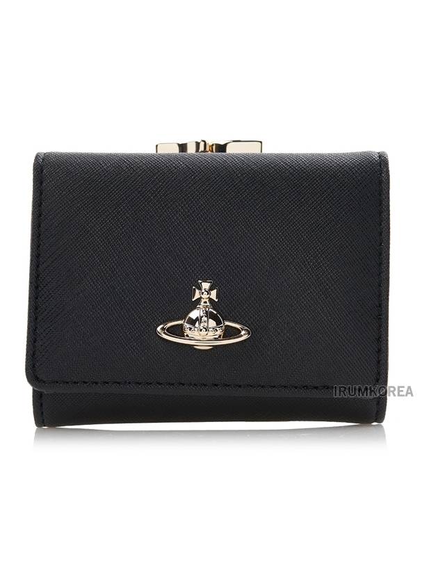 ORB Plaque Small Frame Half Wallet Black - VIVIENNE WESTWOOD - BALAAN 2