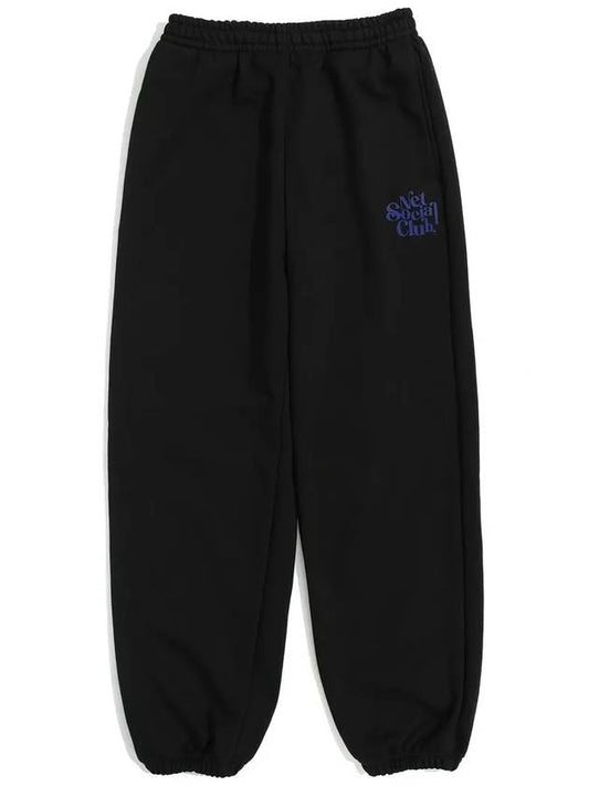 CURLY LOGO JOGGER PANTS BLACK - NET SOCIAL CLUB - BALAAN 1