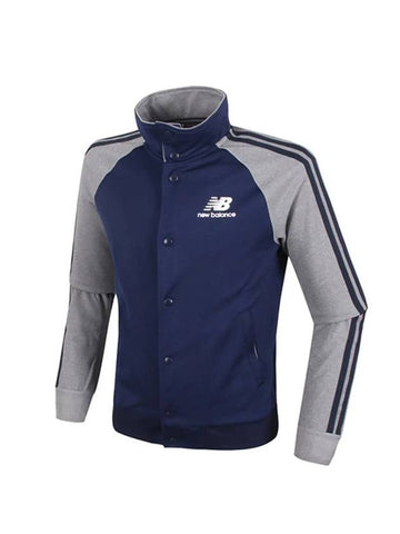 Snap Button Modified Track Jacket Navy Grey - NEW BALANCE - BALAAN 1