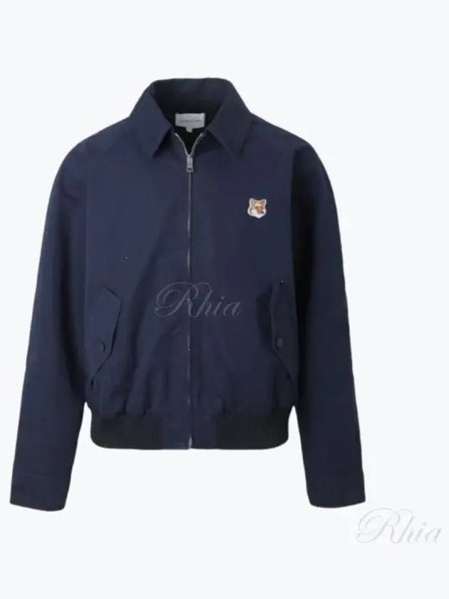 Harrington Zip-Up Jacket Navy - MAISON KITSUNE - BALAAN 2