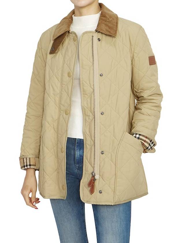 Diamond Quilted Thermoregulated Barn Jacket Honey - BURBERRY - BALAAN 7