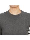 Engineered 4 Bar Stripe Loopback Jersey Knit Crewneck Sweatshirt Dark Grey - THOM BROWNE - BALAAN 6