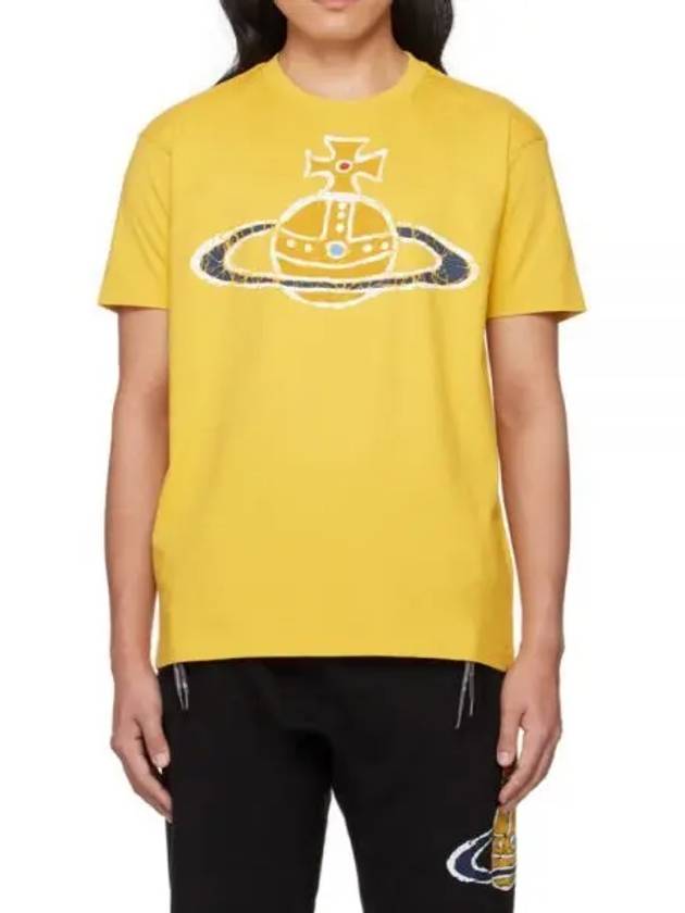 Women's Print Logo Short Sleeve T-Shirt Yellow - VIVIENNE WESTWOOD - BALAAN 2