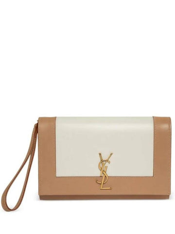 Cassandre Flap Vintage Gold Leather Pouch Bag Porcell - SAINT LAURENT - BALAAN 1