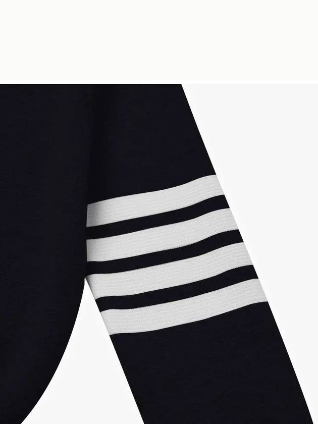 4-Bar Milano Stitch Crew Neck Knit Top Navy - THOM BROWNE - BALAAN 4