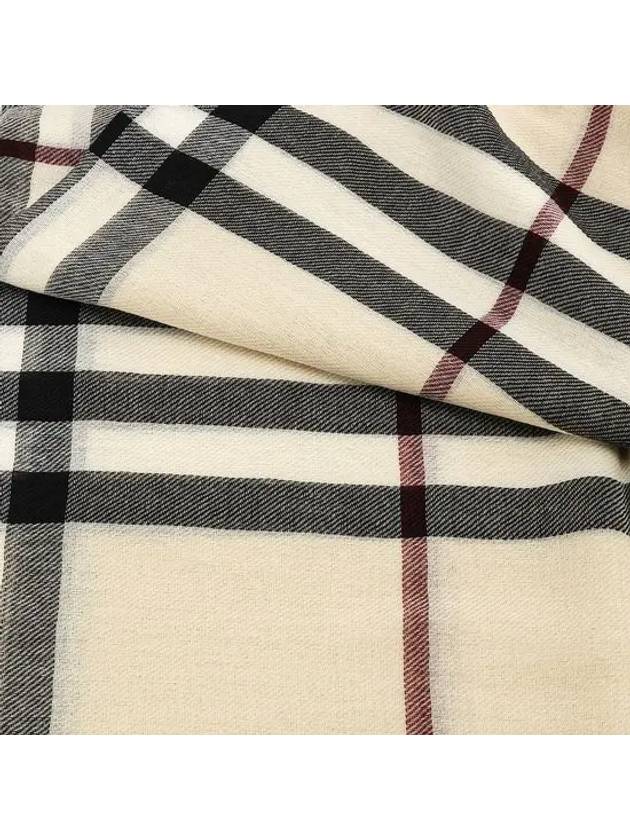 Checked Wool Scarf Beige - BURBERRY - BALAAN 4