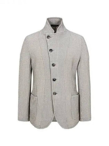 Men s emboss pattern stretch jacket melange beige 270370 - EMPORIO ARMANI - BALAAN 1