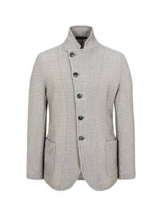 Men s emboss pattern stretch jacket melange beige 270370 - EMPORIO ARMANI - BALAAN 1