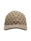 Original GG Web Supreme Canvas Baseball Ball Cap Beige Ebony - GUCCI - BALAAN 1