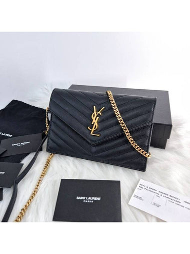 Envelope Women s WOC Chain Cross Bag Black - SAINT LAURENT - BALAAN 1