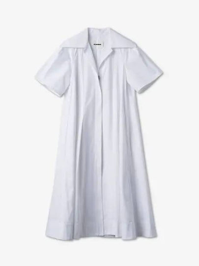 Collar pleated midi dress white - JIL SANDER - BALAAN 2