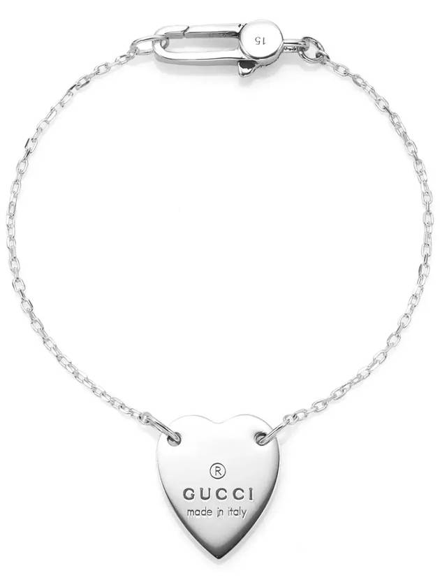 Trademark Heart Pendant Bracelet YBA223513001 Silver - GUCCI - BALAAN 4