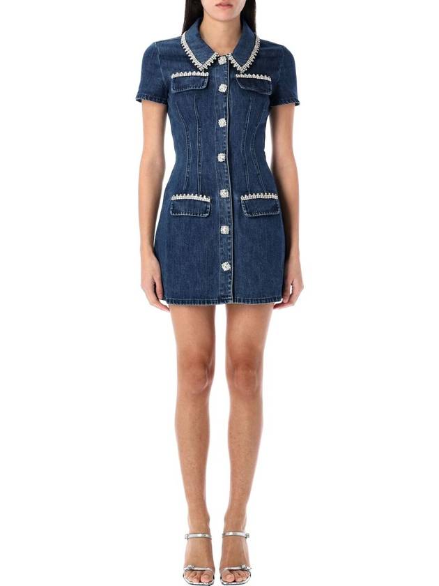 Self-Portrait Denim Collared Mini Dress - SELF PORTRAIT - BALAAN 1