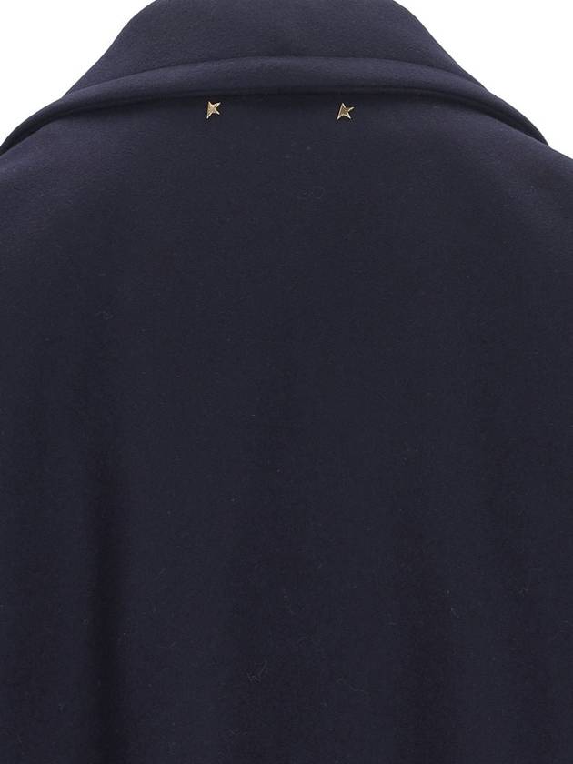 Women's Cocoon Gold Button Patch Single Coat Navy - GOLDEN GOOSE - BALAAN 6