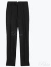 High-Waist Tapered Cigarette Fit Slacks Black - AMI - BALAAN 2