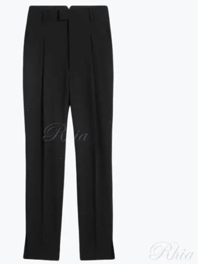 High-Waist Tapered Cigarette Fit Slacks Black - AMI - BALAAN 2