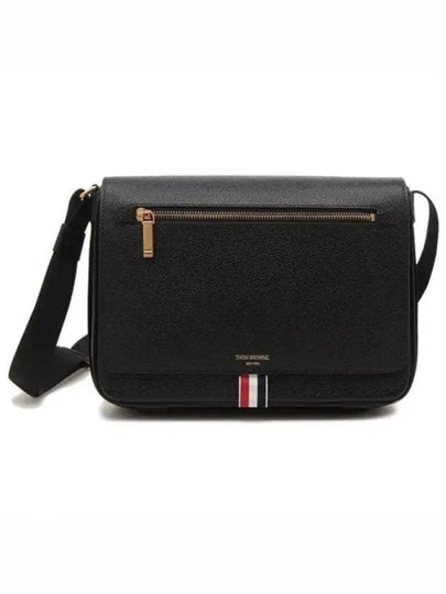 Tonal Strap Leather Reporter Cross Bag Black - THOM BROWNE - BALAAN 2