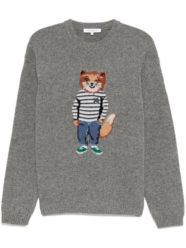 Maison Kitsuné Dressed Fox Intarsia Jumper Clothing - MAISON KITSUNE - BALAAN 1