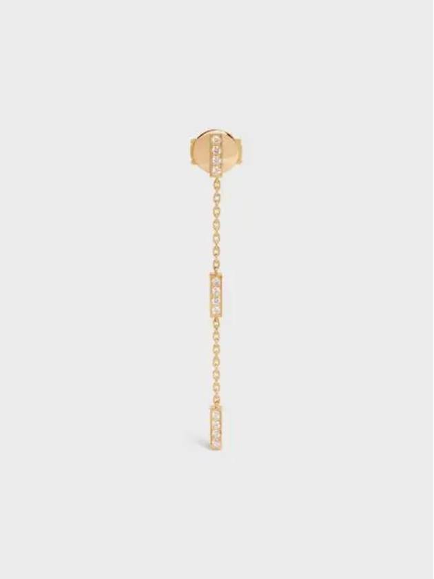 Line Triple Diamonds Earrings Yellow Gold - CELINE - BALAAN 1