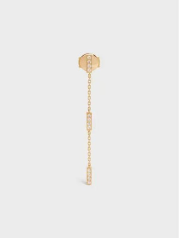 Line Triple Diamonds Earrings Yellow Gold - CELINE - BALAAN 1