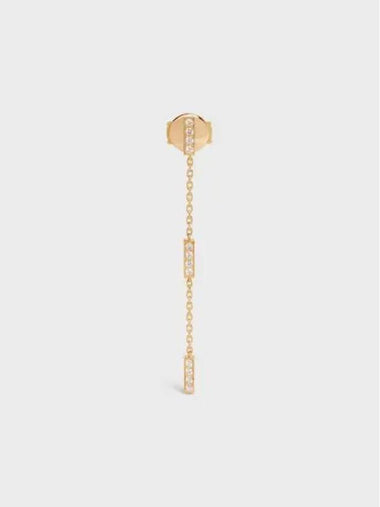 Line Triple Diamonds Earrings Yellow Gold - CELINE - BALAAN 1