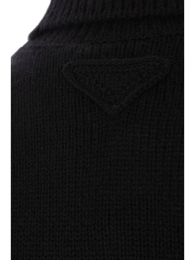 Cashmere Turtleneck Vest Black - PRADA - BALAAN 4