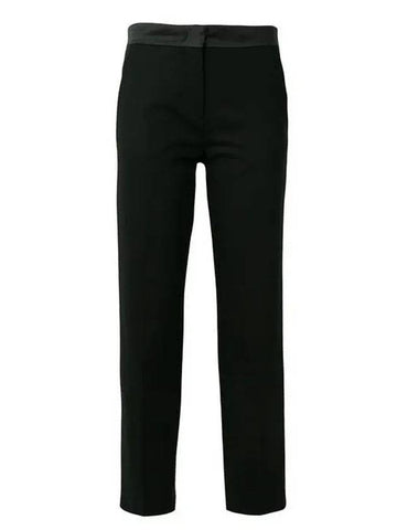 Women's Stretch Cotton Slacks Black - MONCLER - BALAAN.