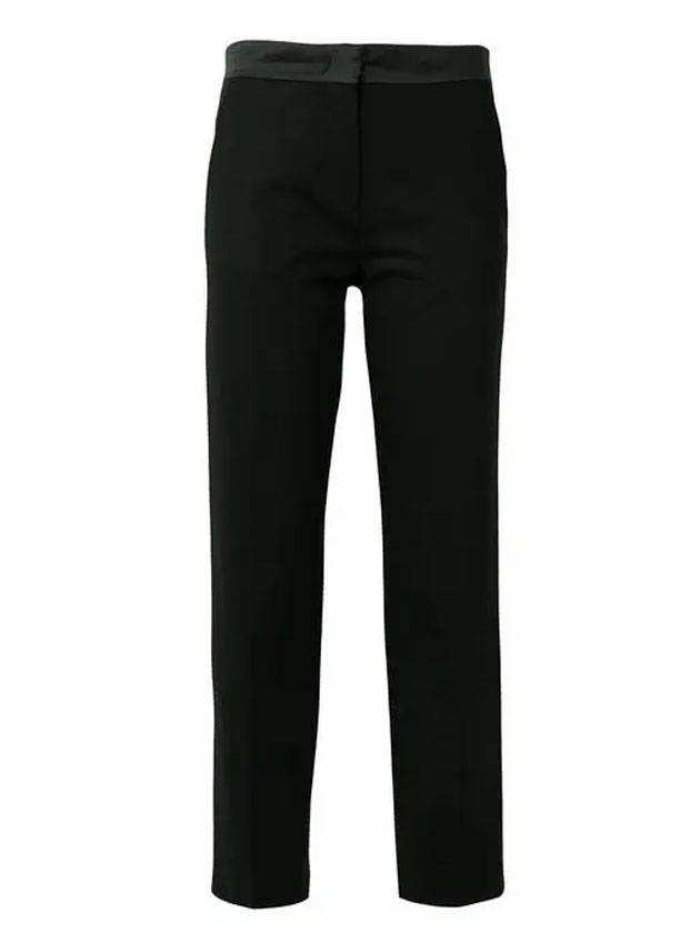 Women's Stretch Cotton Straight Pants Black - MONCLER - BALAAN 1