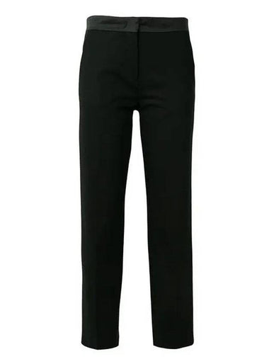 Women's Stretch Cotton Straight Pants Black - MONCLER - BALAAN 1