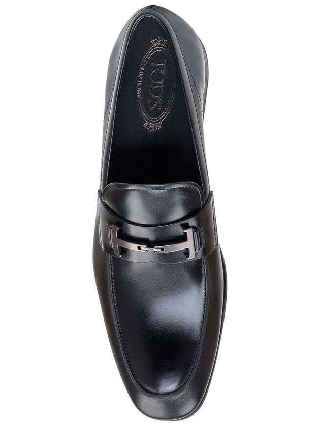 Double T Leather Loafers Black - TOD'S - BALAAN 5