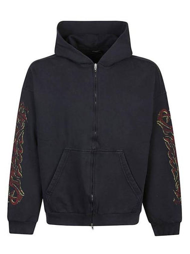 Offshore Medium Fit Zip-Up Hoodie Black Faded - BALENCIAGA - BALAAN 1