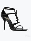 Cassandra Smooth Leather Sandals Heel Black - SAINT LAURENT - BALAAN 2