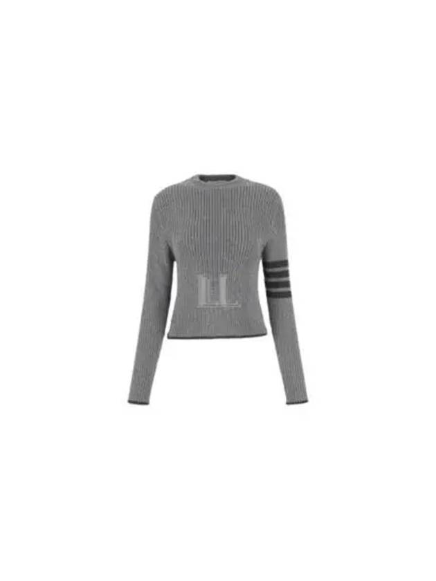 4 Bar Stripe Cable Knit Top Grey - THOM BROWNE - BALAAN 2