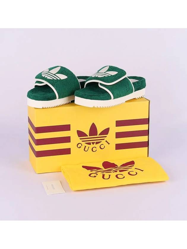 x Adidas Women Platform Slide Sandals Green 702398 UU010 3171 - GUCCI - BALAAN 6