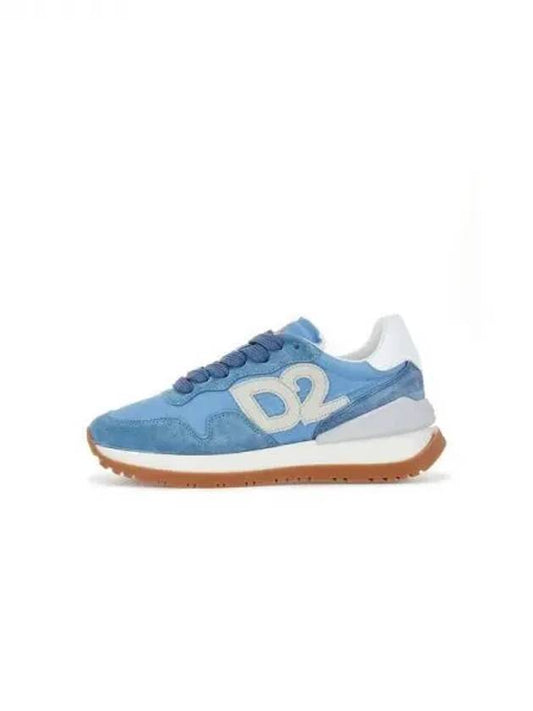 Women's RUNNING D2 Patch Sneakers Indigo 270559 - DSQUARED2 - BALAAN 1