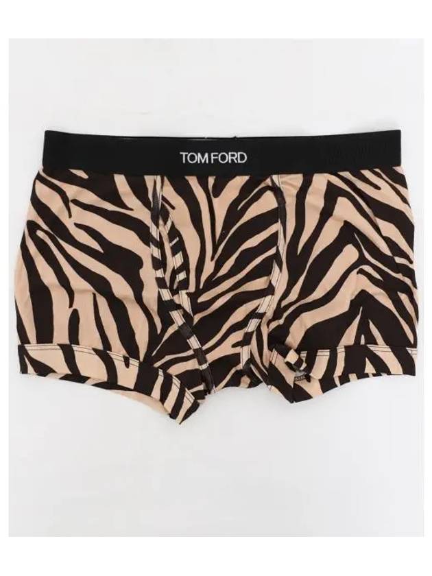 Boxer Zebra Pattern Cotton Briefs Antique Brown - TOM FORD - BALAAN 2