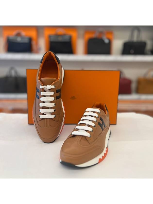 Trail Leather Low Top Sneakers Natural - HERMES - BALAAN 2