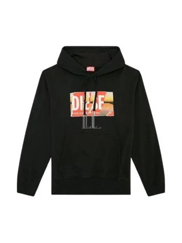 S-Macs-Poff-L1 Logo Drawstring Hoodie Black - DIESEL - BALAAN 2