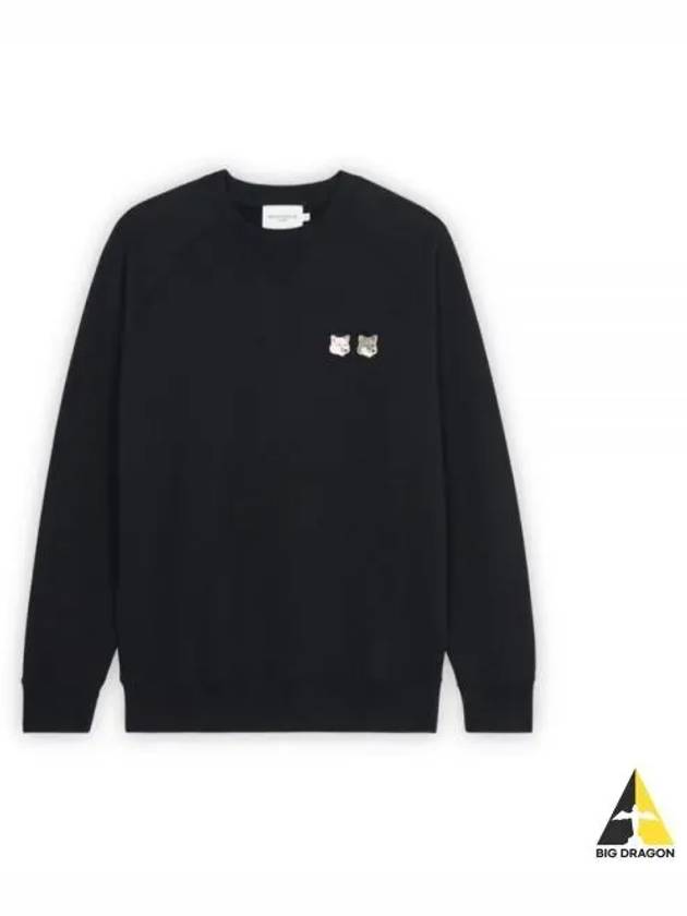 Monochrome Fox Head Patch Classic Sweatshirt Black - MAISON KITSUNE - BALAAN 2